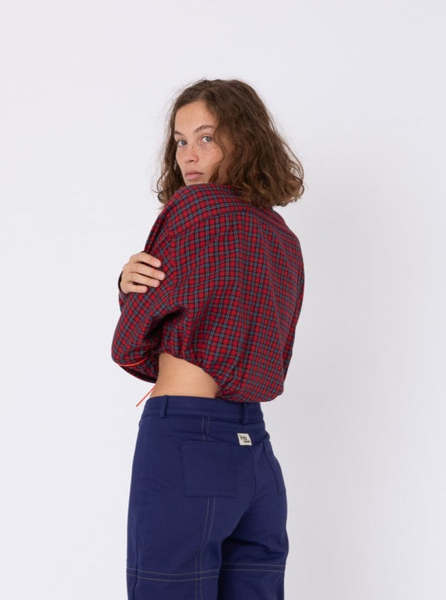 Body Shirt in Red&Blue Checked Cotton