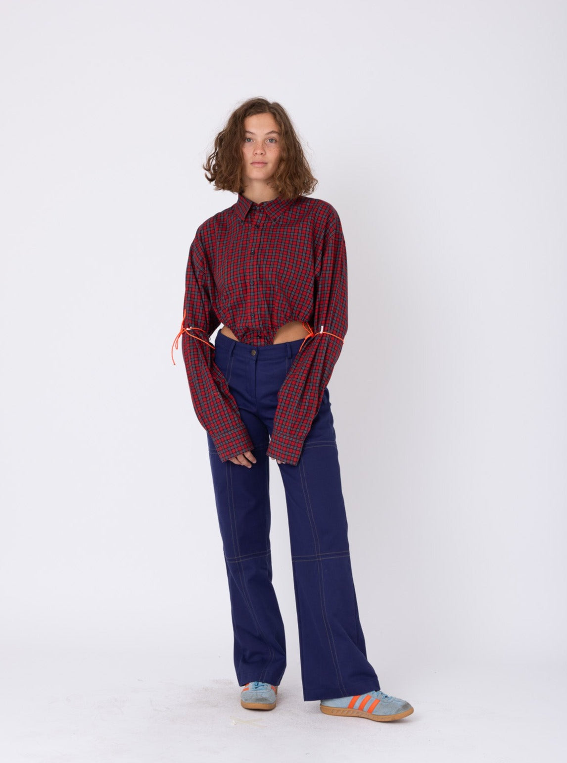 Body Shirt in Red&Blue Checked Cotton