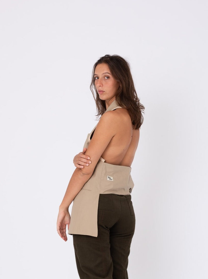 Lolita Blazer in Beige Cotton