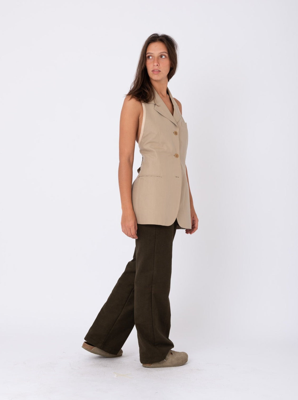 Lolita Blazer in Beige Cotton