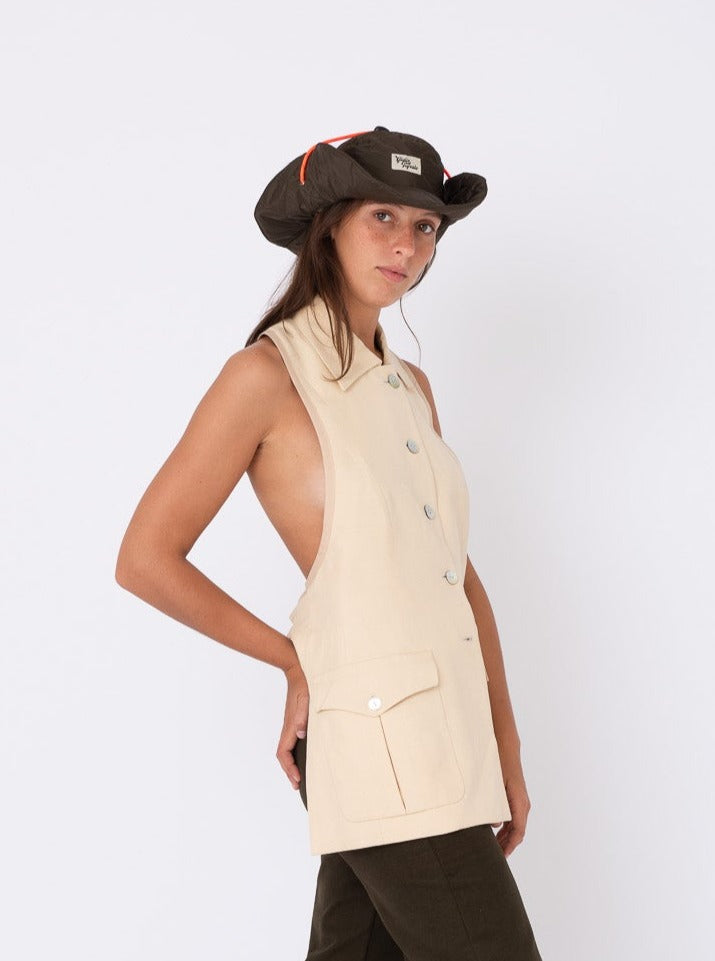 Lolita Blazer in Cream Silk