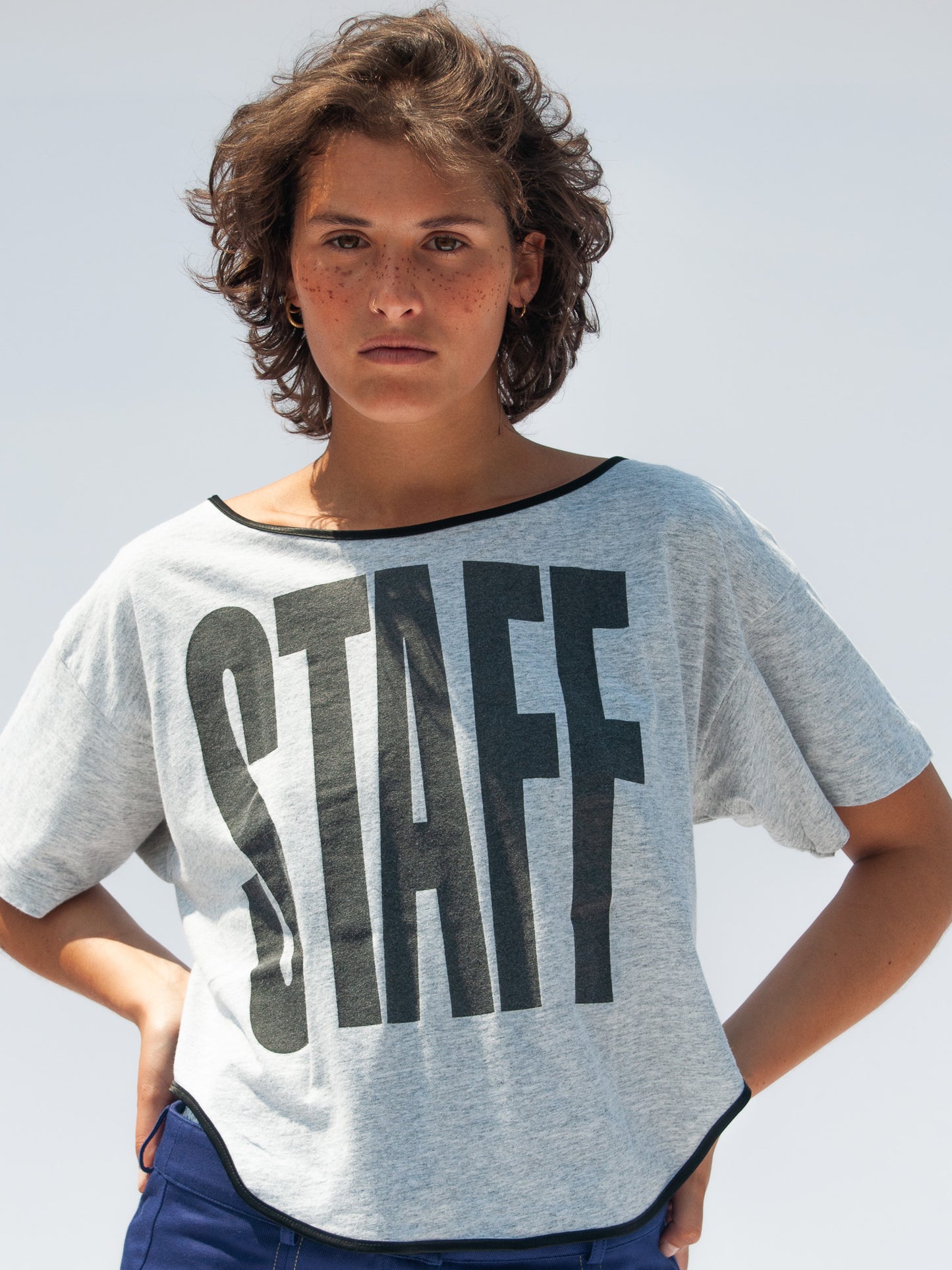 Street Style Cowgirl T-Shirt with Staff Print