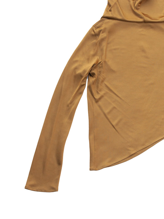 BOMBAY HOODED TOP IN OCRA VISCOSE