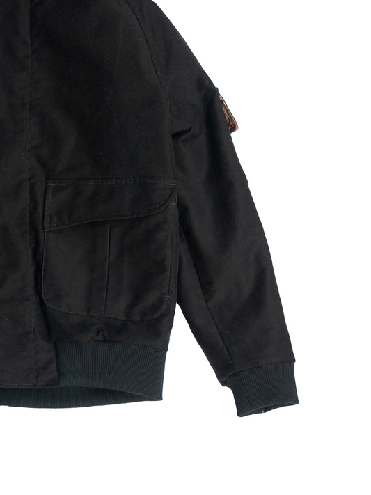 EVEREST BOMBER JACKET IN BLACK BROADCLOTH