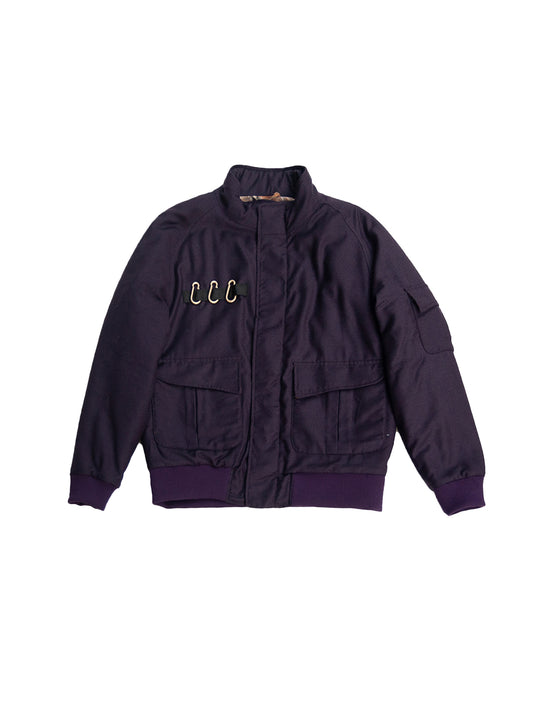 EVEREST BOMBER JACKET IN DARK PURPLE WOOL