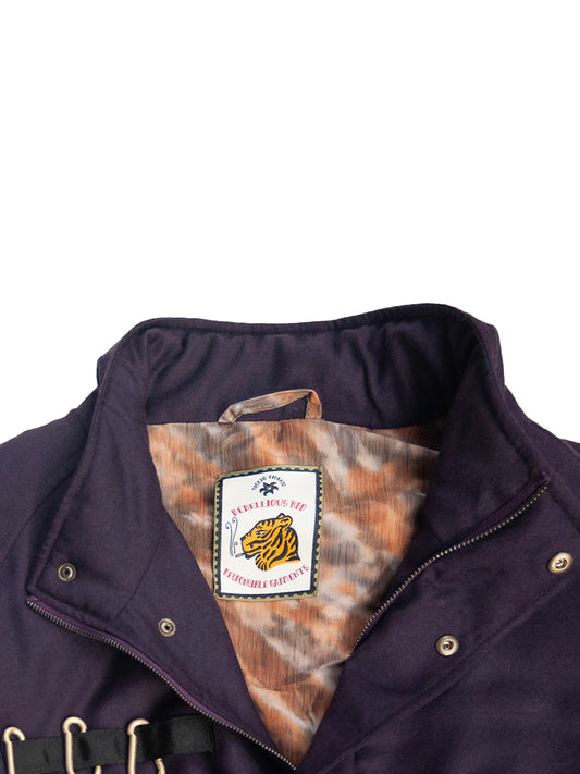 EVEREST BOMBER JACKET IN DARK PURPLE WOOL