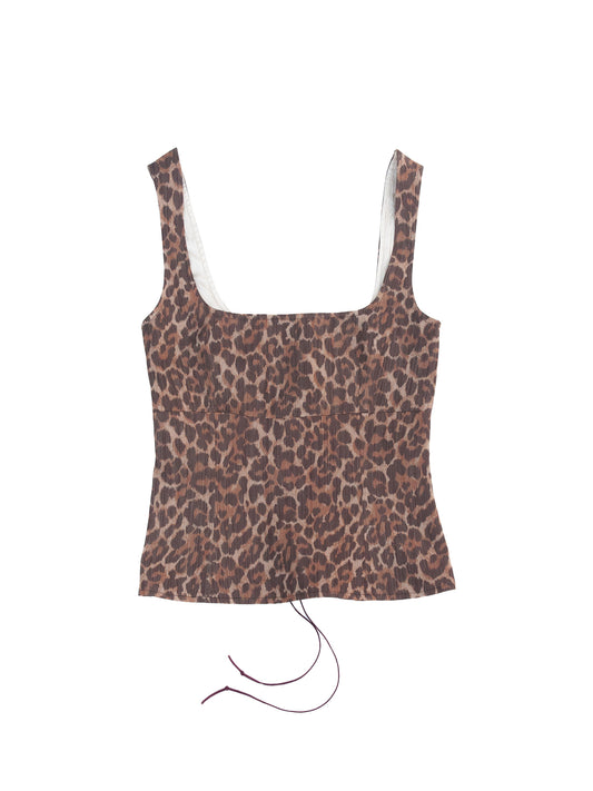 KALYMNOS TOP IN LEOPARD WOOL