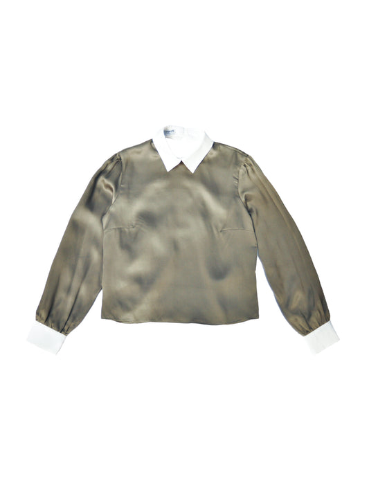 PARIS SHIRT IN KAKI SILK