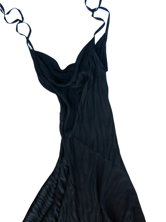 KEROS DRESS IN BLACK TIGER SILK