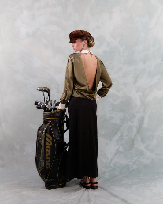 PARIS SHIRT IN KAKI SILK