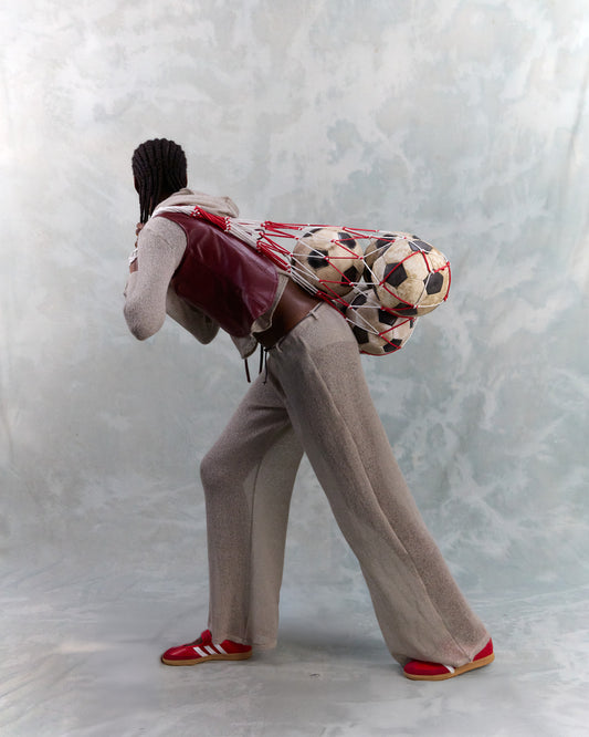 WUDANG PANTS IN GREY MOHAIR MESH