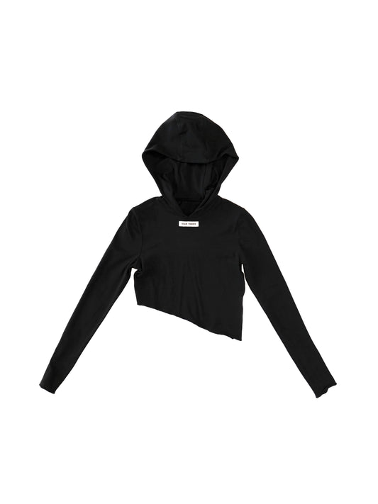 Top, front view, Slim Fit, Hooded top, Asymmetrical cut
