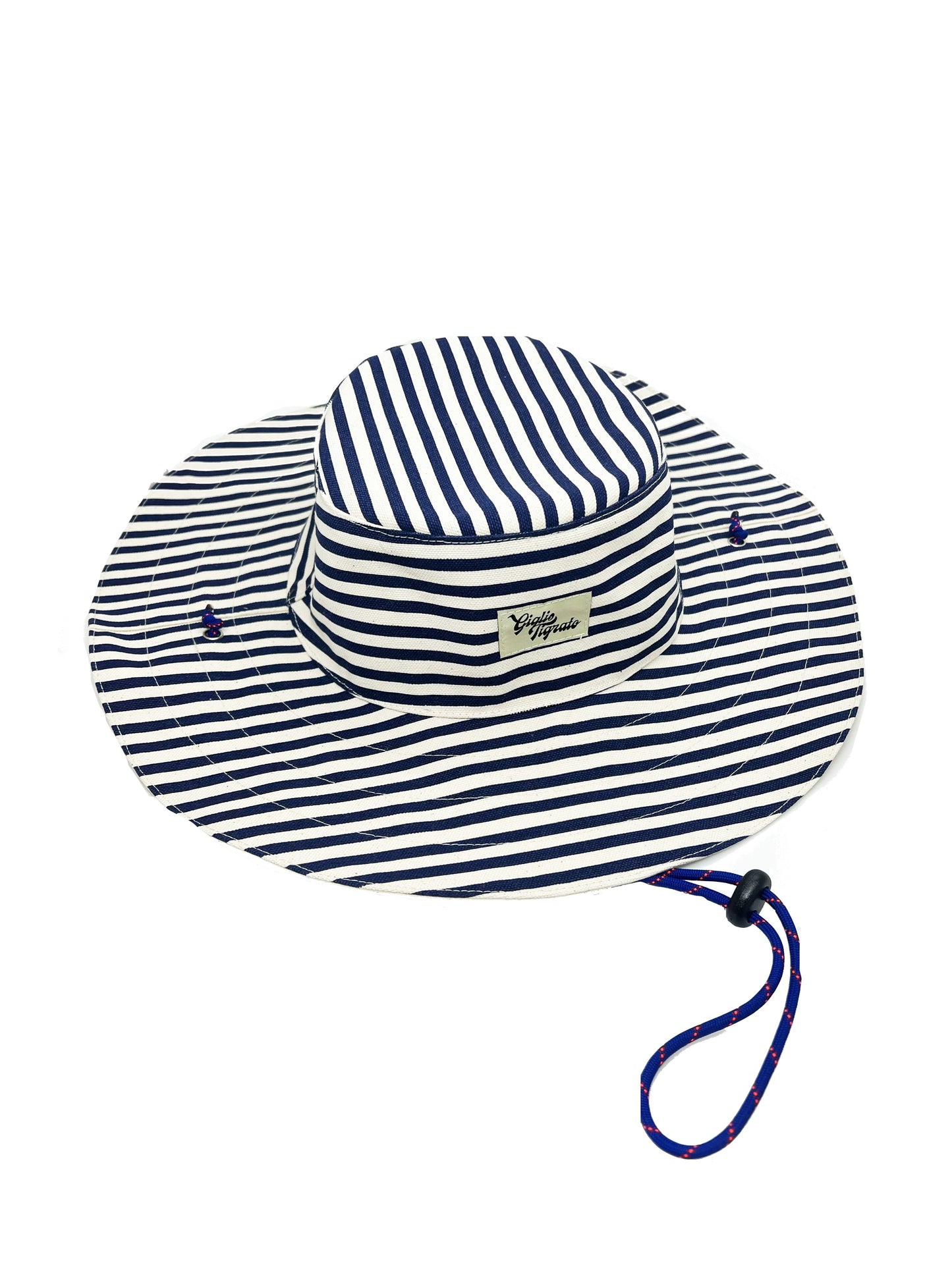 Cowboy Hat in Blue Striped Cotton