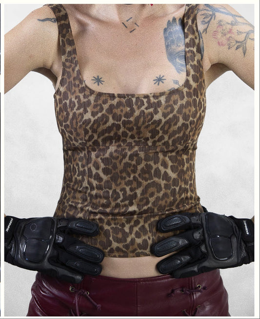 KALYMNOS TOP IN LEOPARD WOOL