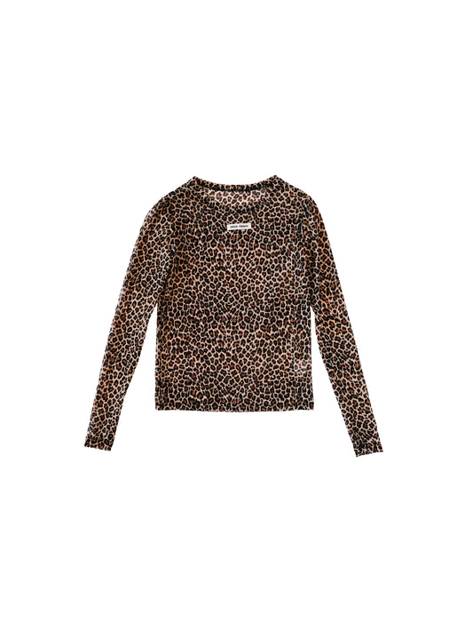 T-shirt, front view, Flare fit, long sleeves, animalier, upcycled