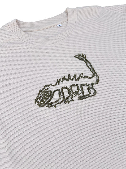 WAFFLE T-SHIRT EMBROIDERED CROCODILE