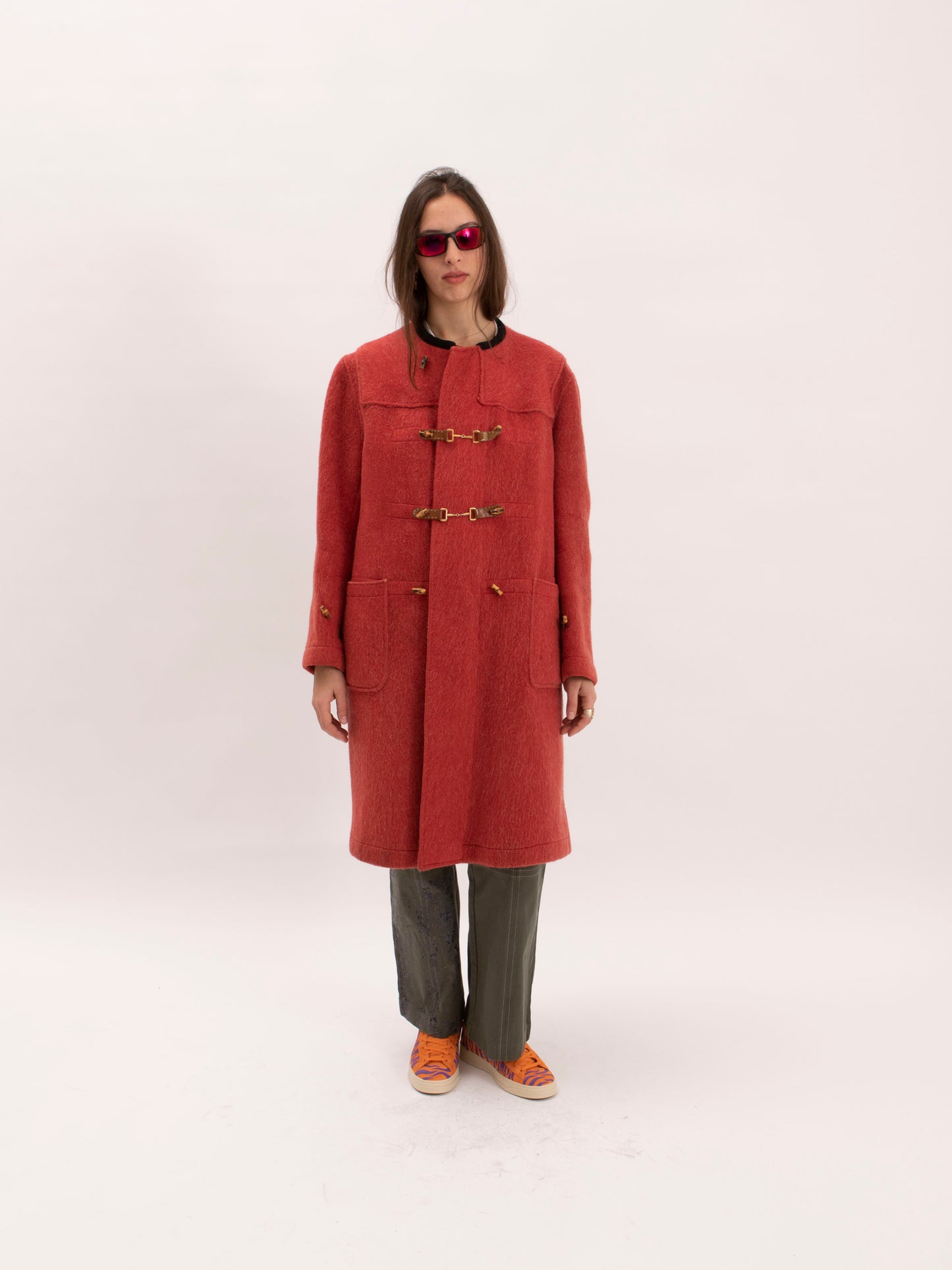Vintage Red Wool Coat w/ The Harmony Stamp