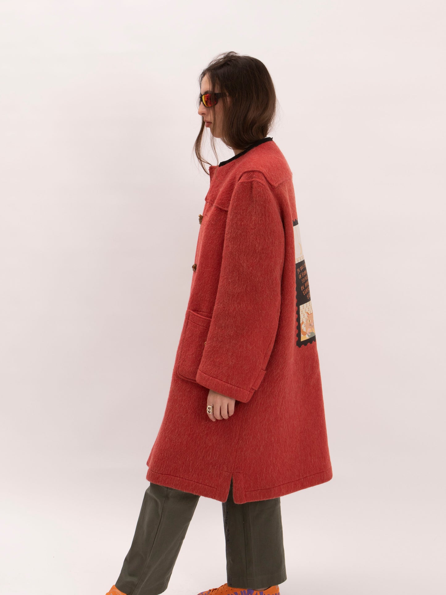 Vintage Red Wool Coat w/ The Harmony Stamp