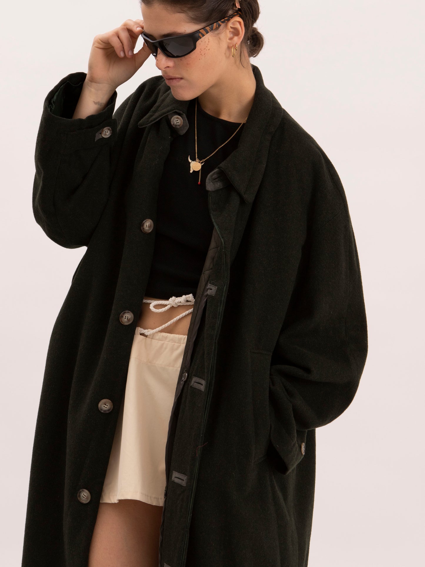 Vintage Green Wool Coat w/ The Origin Stamp