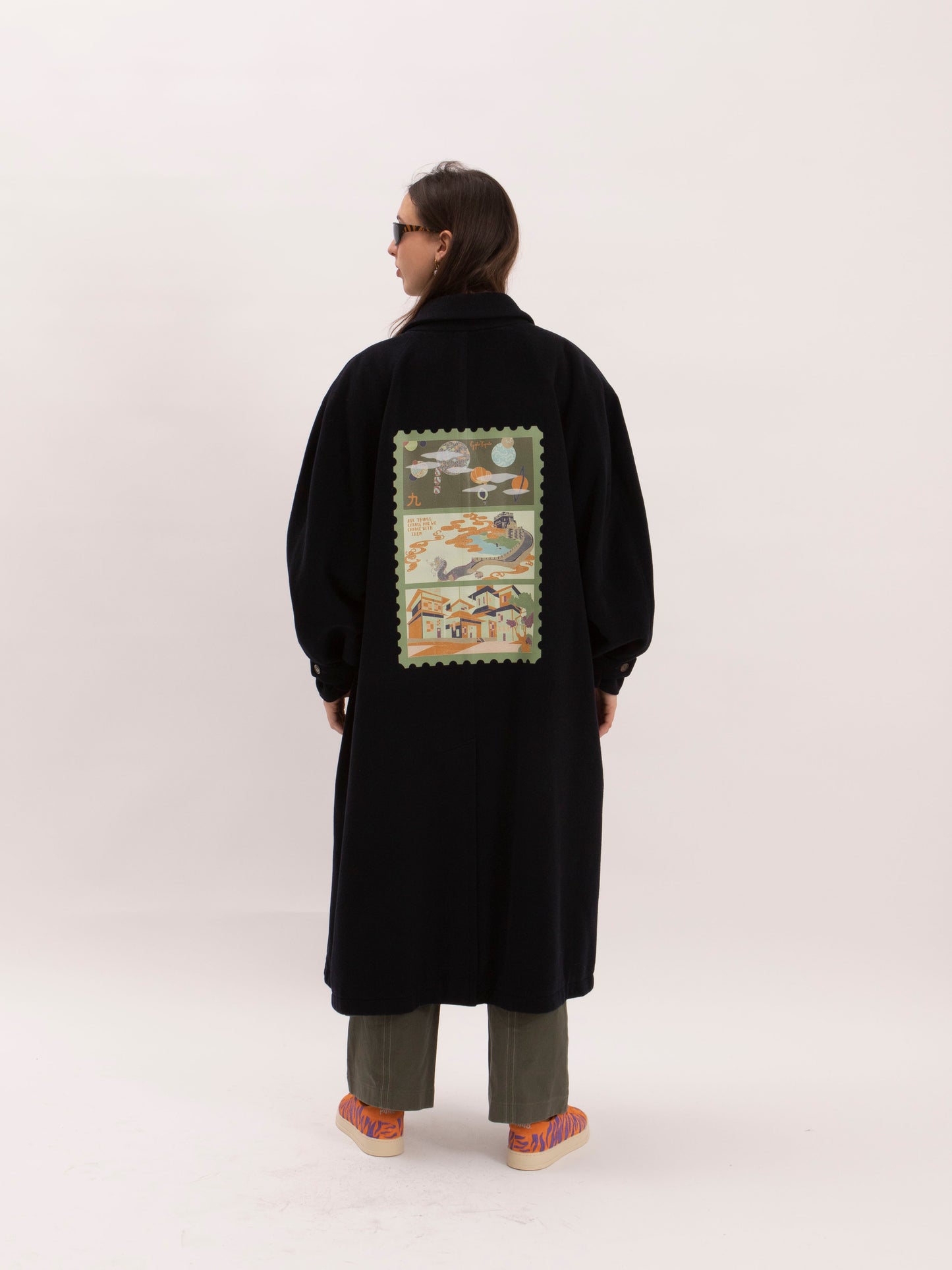Vintage Blue Wool Coat w/ The Longevity Stamp