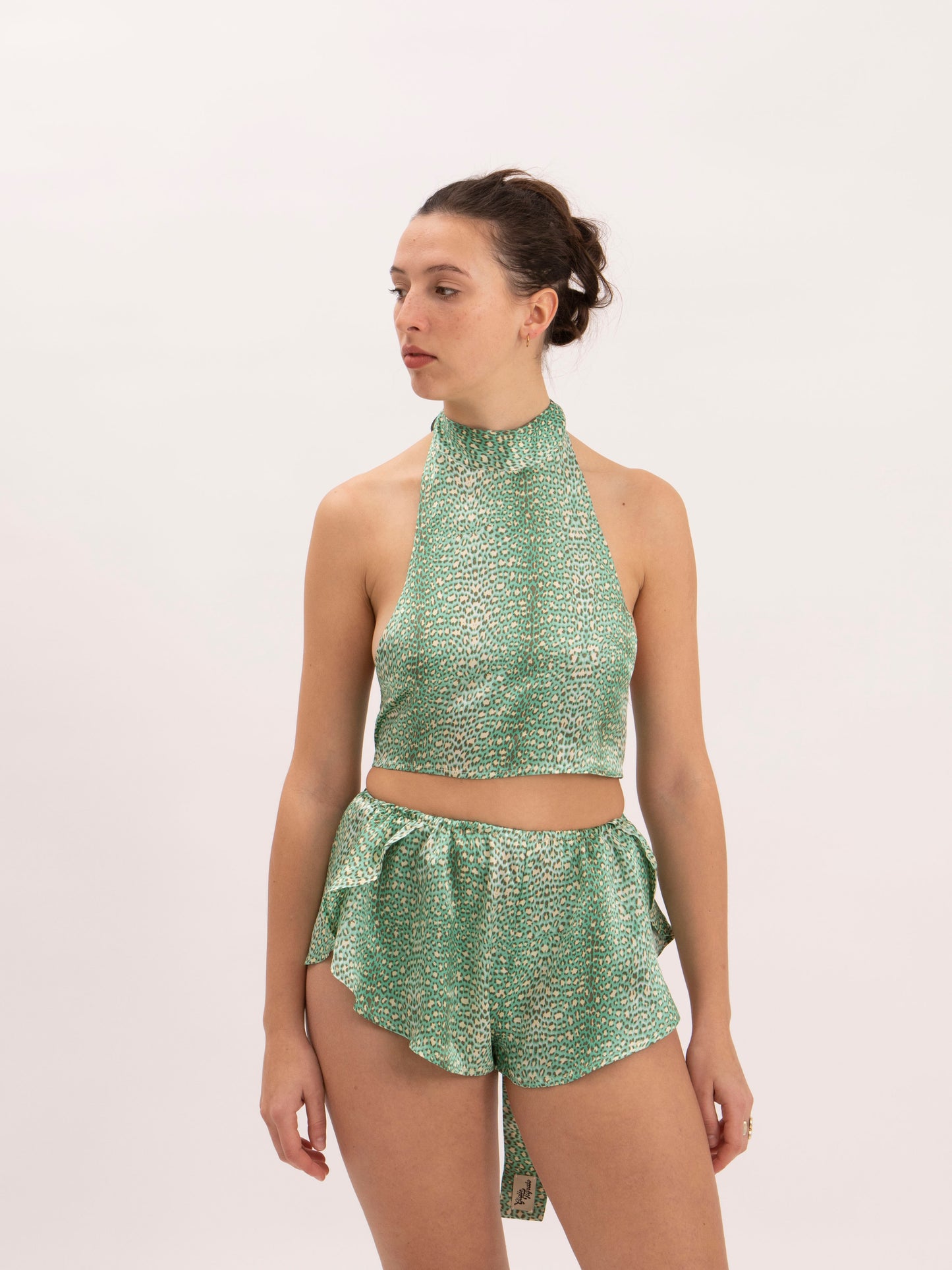 Springroll Culotte in Funky Leopard Silk