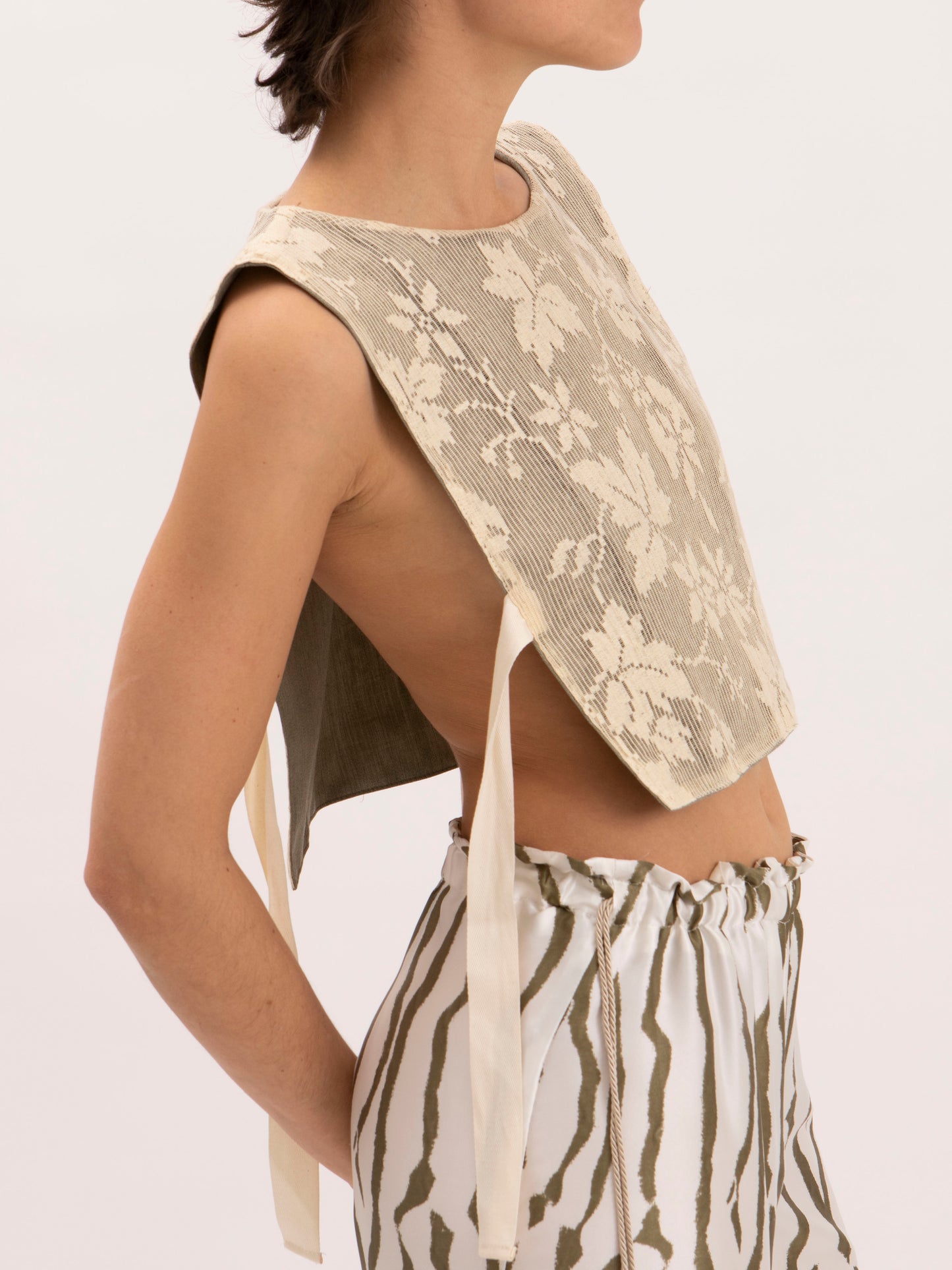 Dakota Poncho Top in Lace and Sage Green