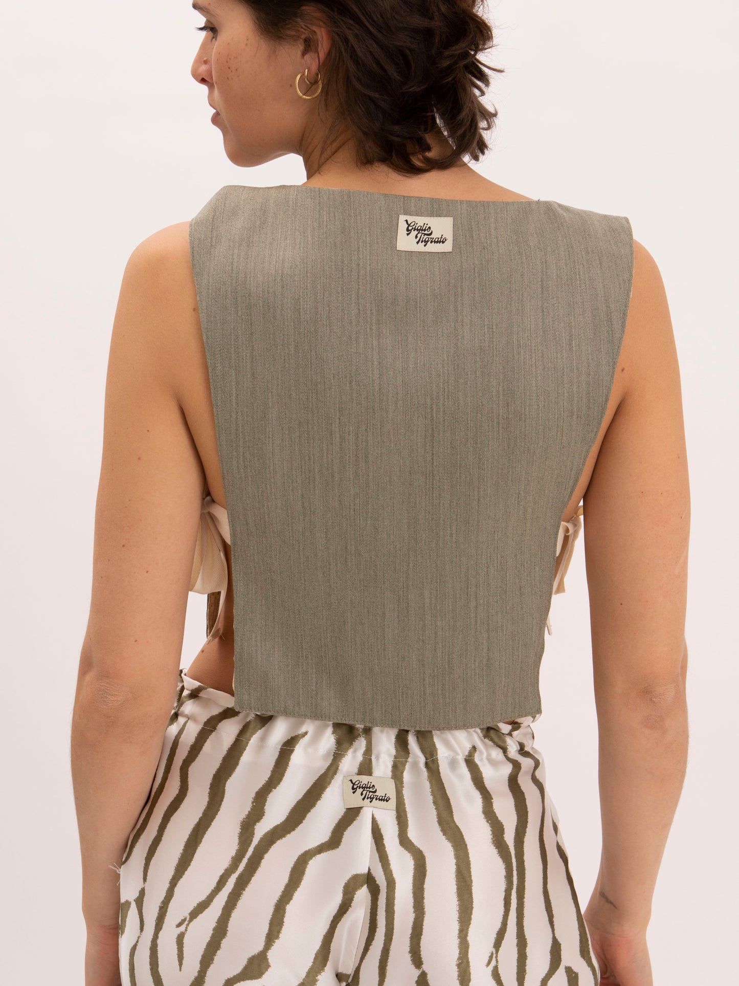 Dakota Poncho Top in Lace and Sage Green