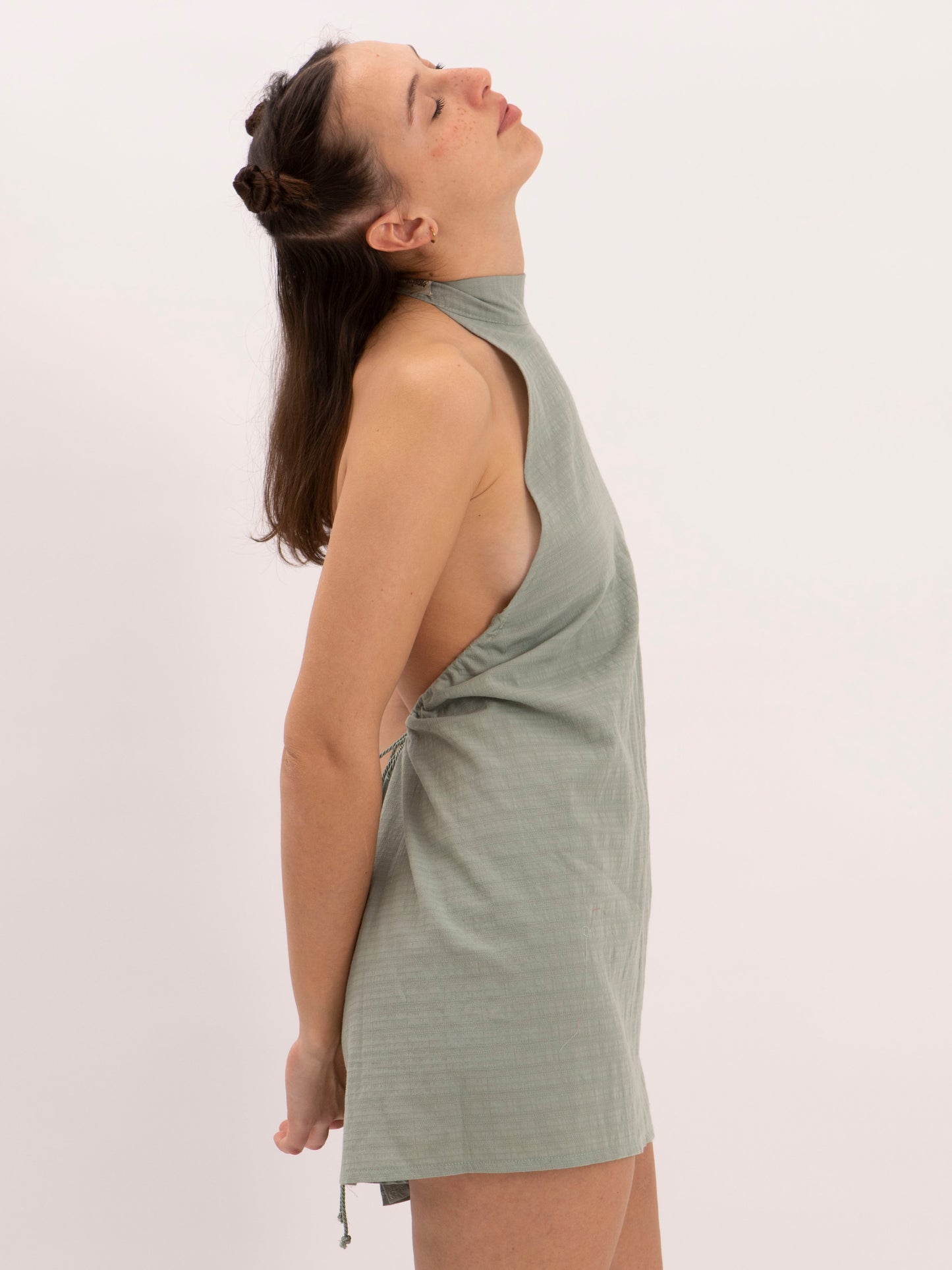 Miso Dress in Sage Green Cotton