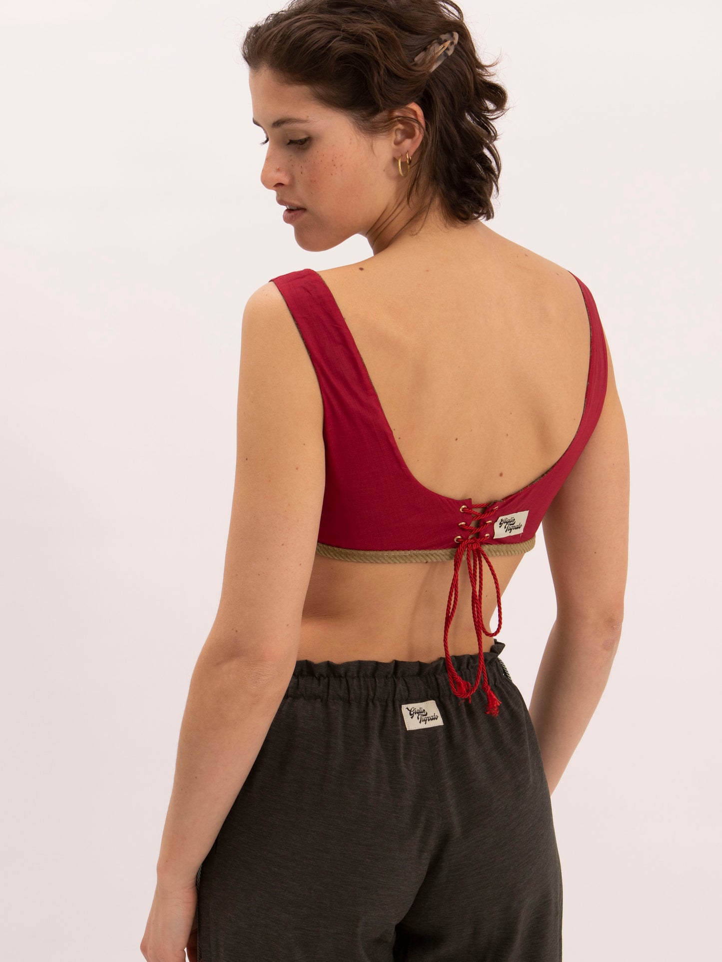 Noha Bralette in Red Jacquard