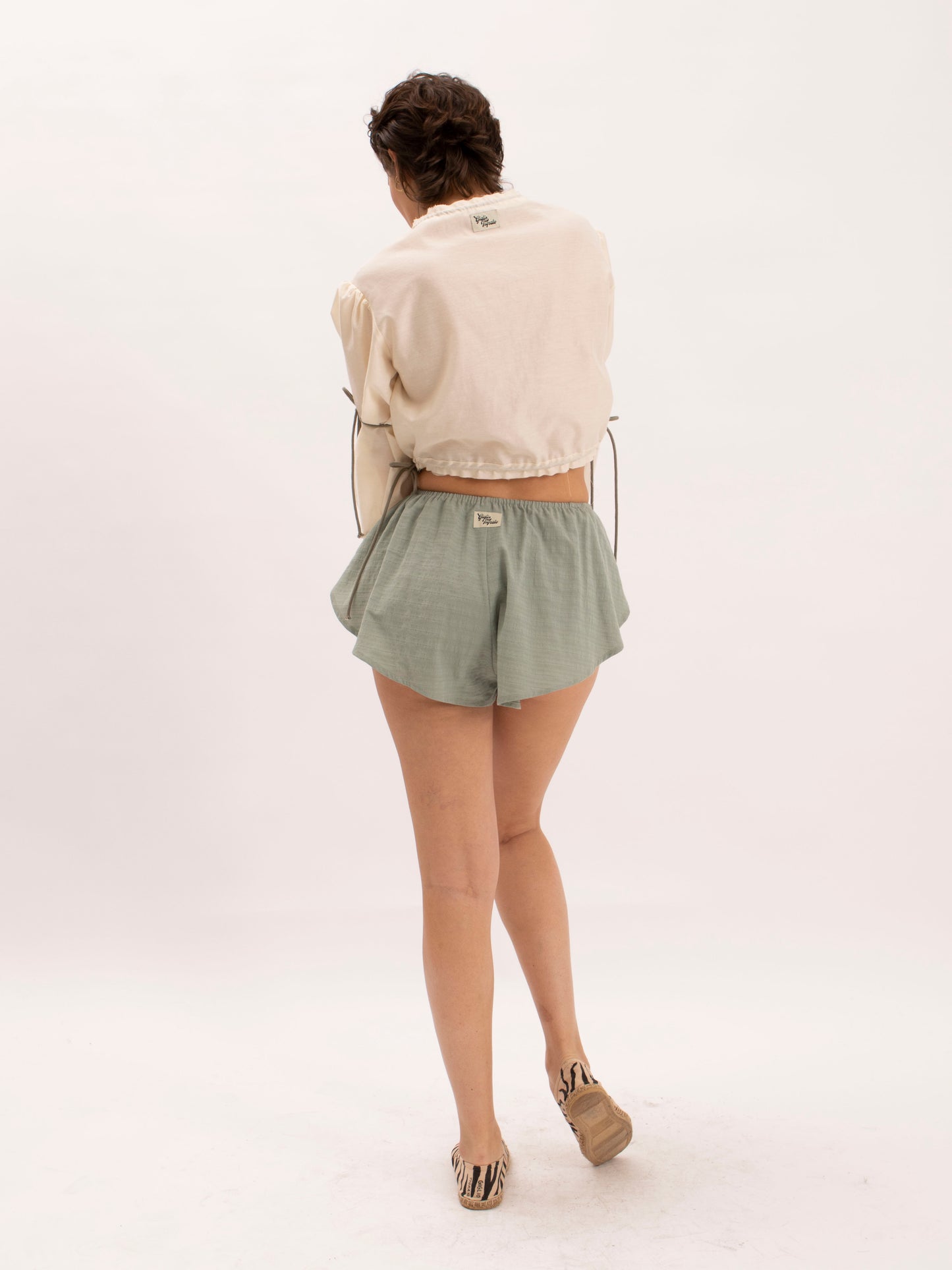 Springroll Culotte in Sage Green Cotton
