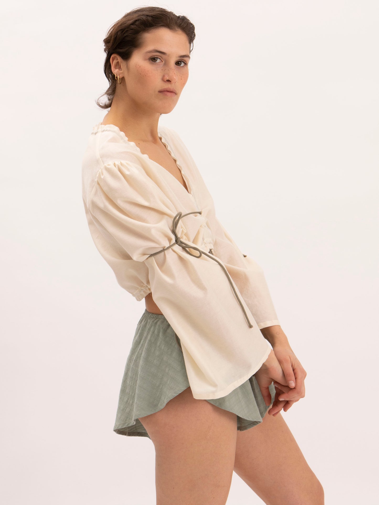 Liana Top in White Silk