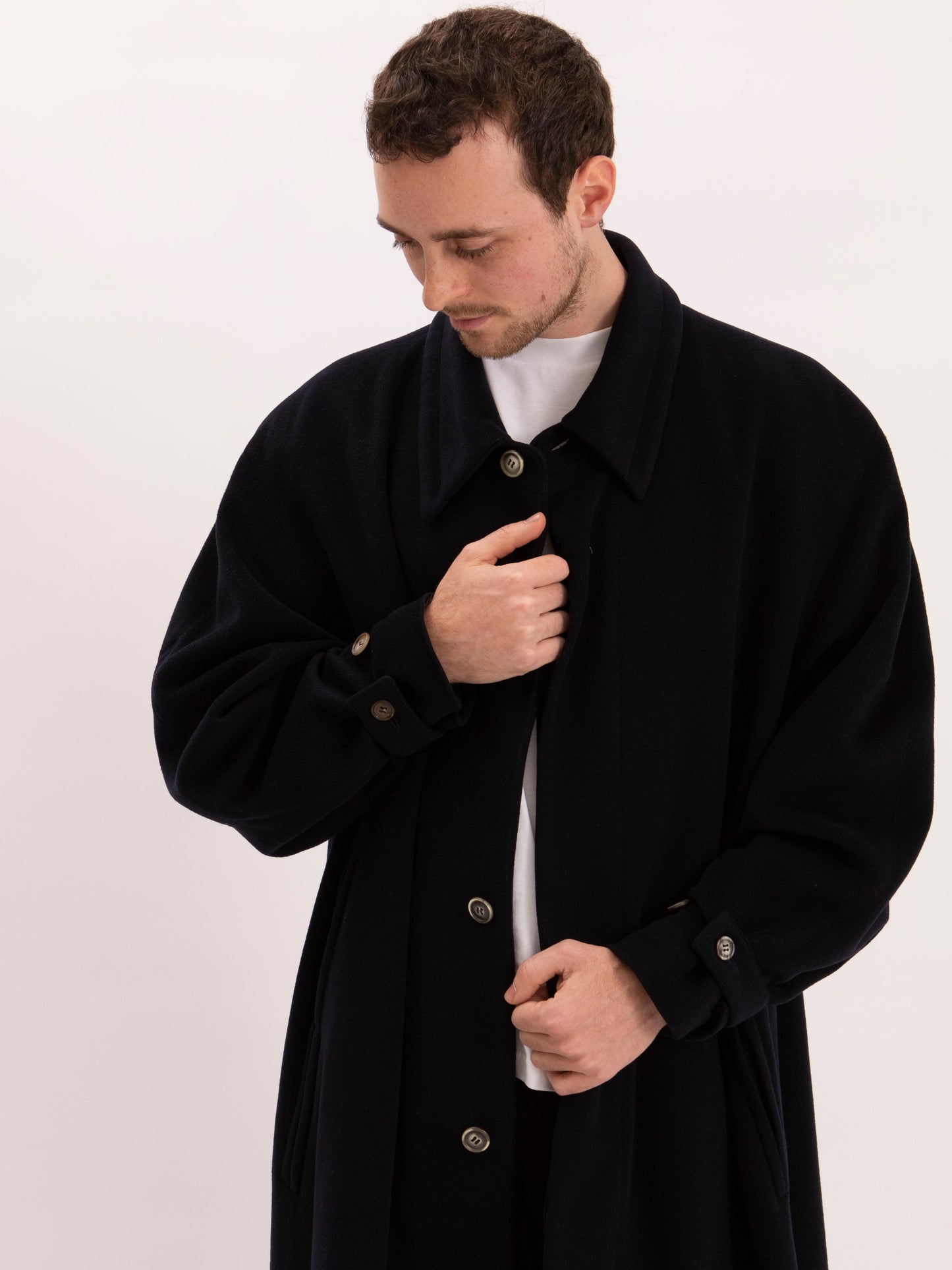 Vintage Blue Wool Coat w/ The Longevity Stamp