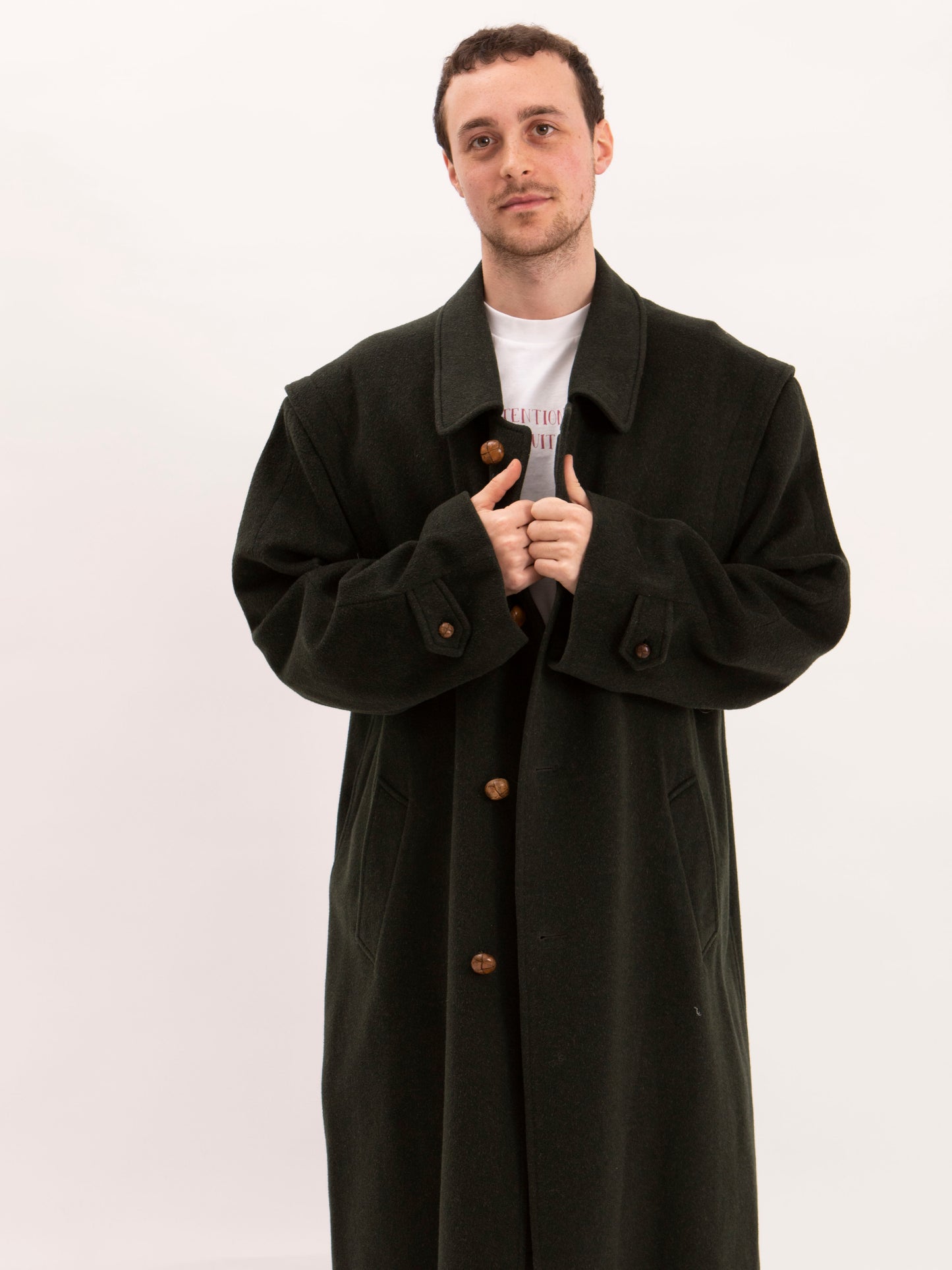 Vintage Green Wool Coat w/ The Longevity Stamp