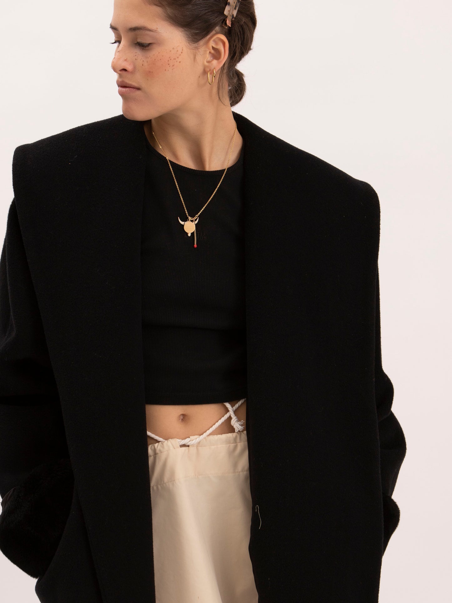 Vintage Black Wool Coat w/ The Couple Stamp