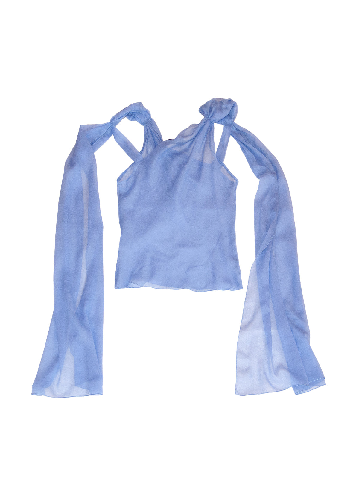 FILICUDI TOP IN CERULEAN CRINKLE CHIFFON