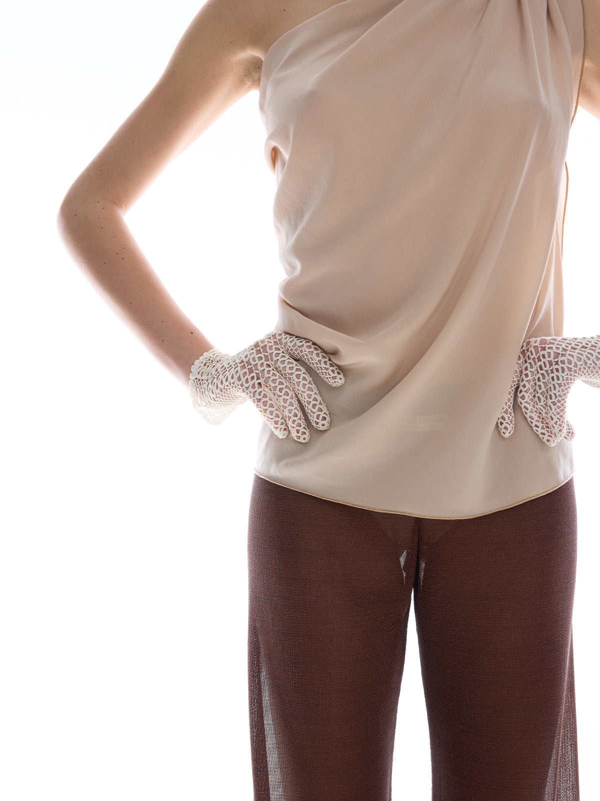 THETIS TOP IN POWDER PINK SILK
