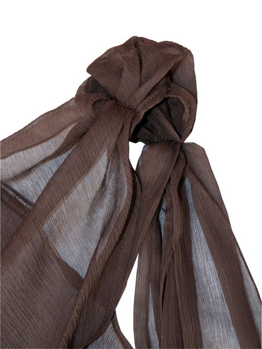 FILICUDI TOP IN BROWN CRINKLE CHIFFON