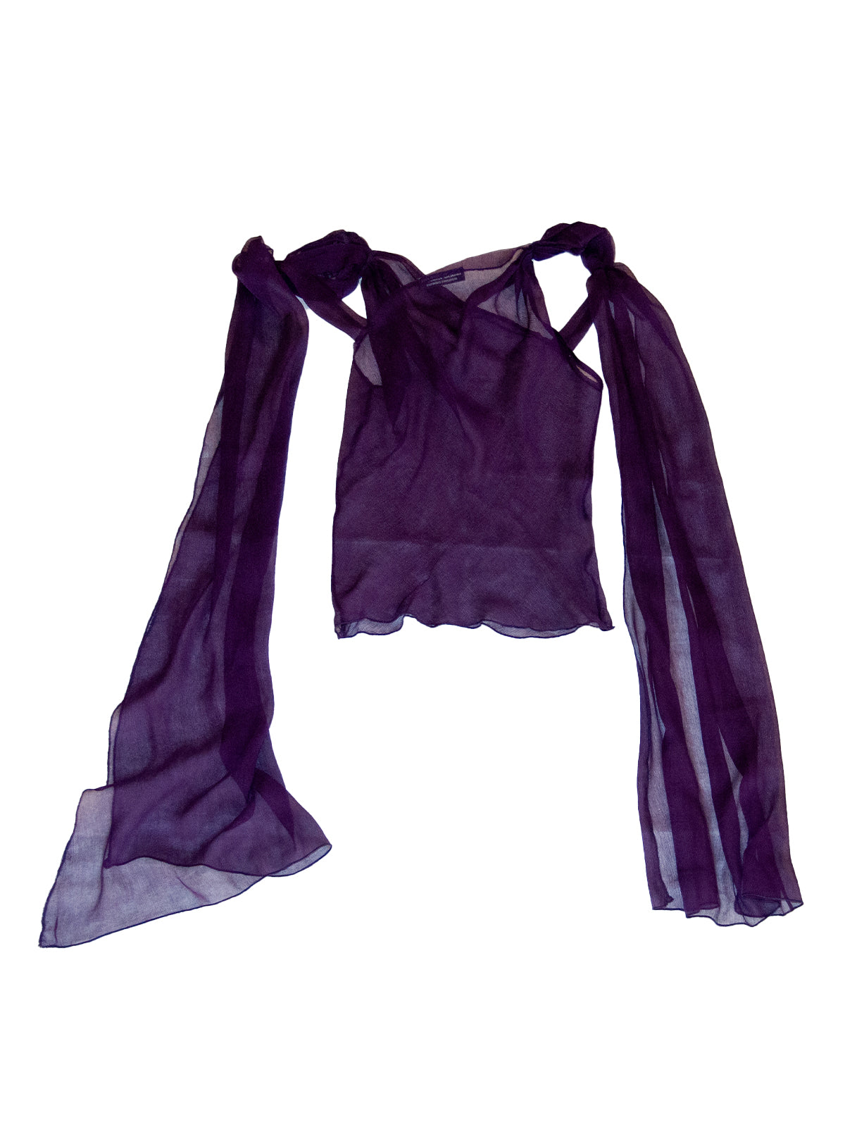 FILICUDI TOP IN PURPLE CRINKLE CHIFFON