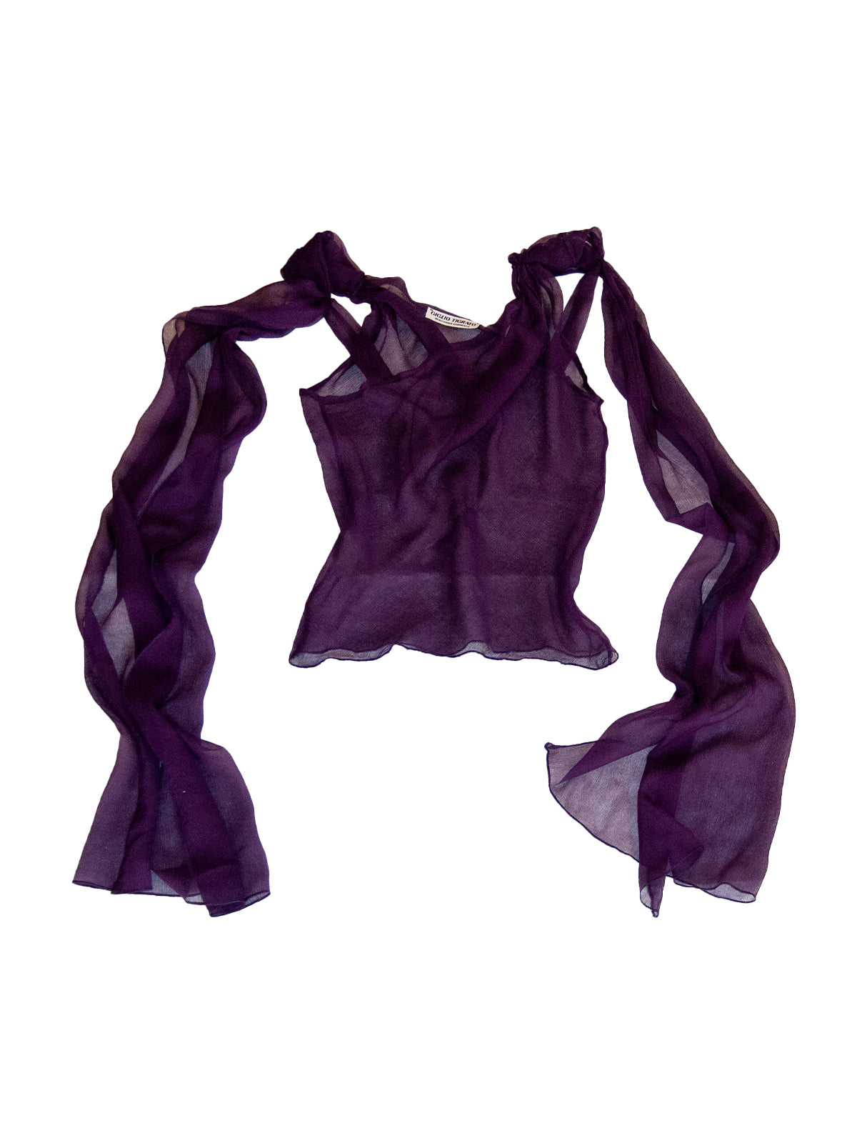 FILICUDI TOP IN PURPLE CRINKLE CHIFFON