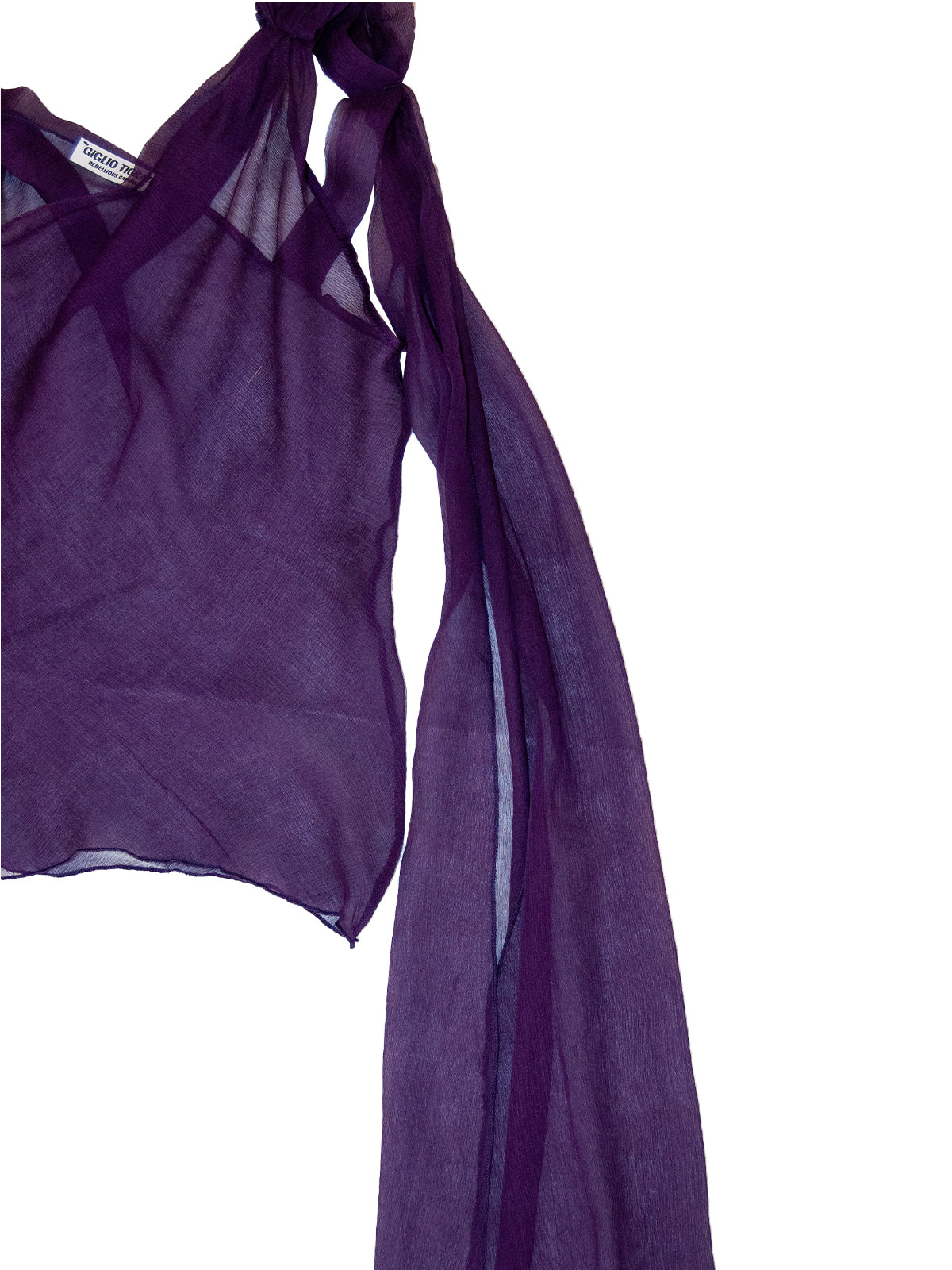 FILICUDI TOP IN PURPLE CRINKLE CHIFFON