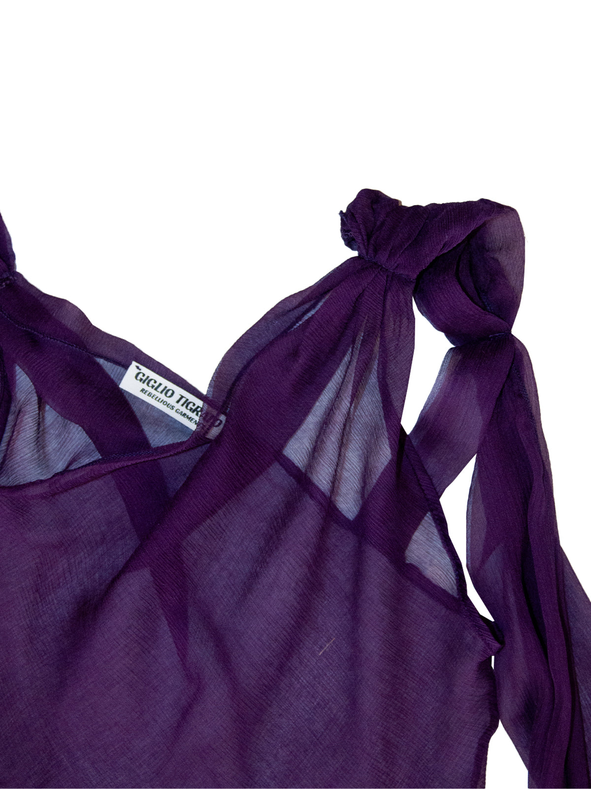 FILICUDI TOP IN PURPLE CRINKLE CHIFFON