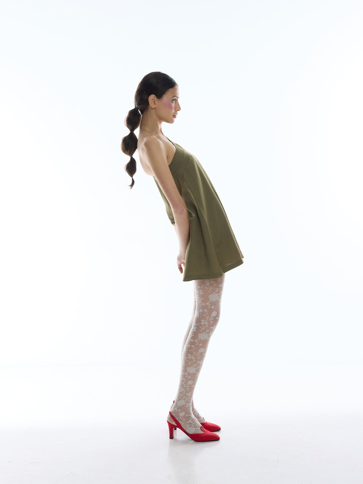 VULCANO DRESS IN GREEN OTTOMAN