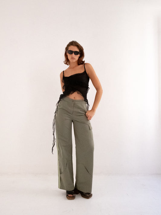 Trousers, front view, versatile, unisex, upcycled, cargo fit