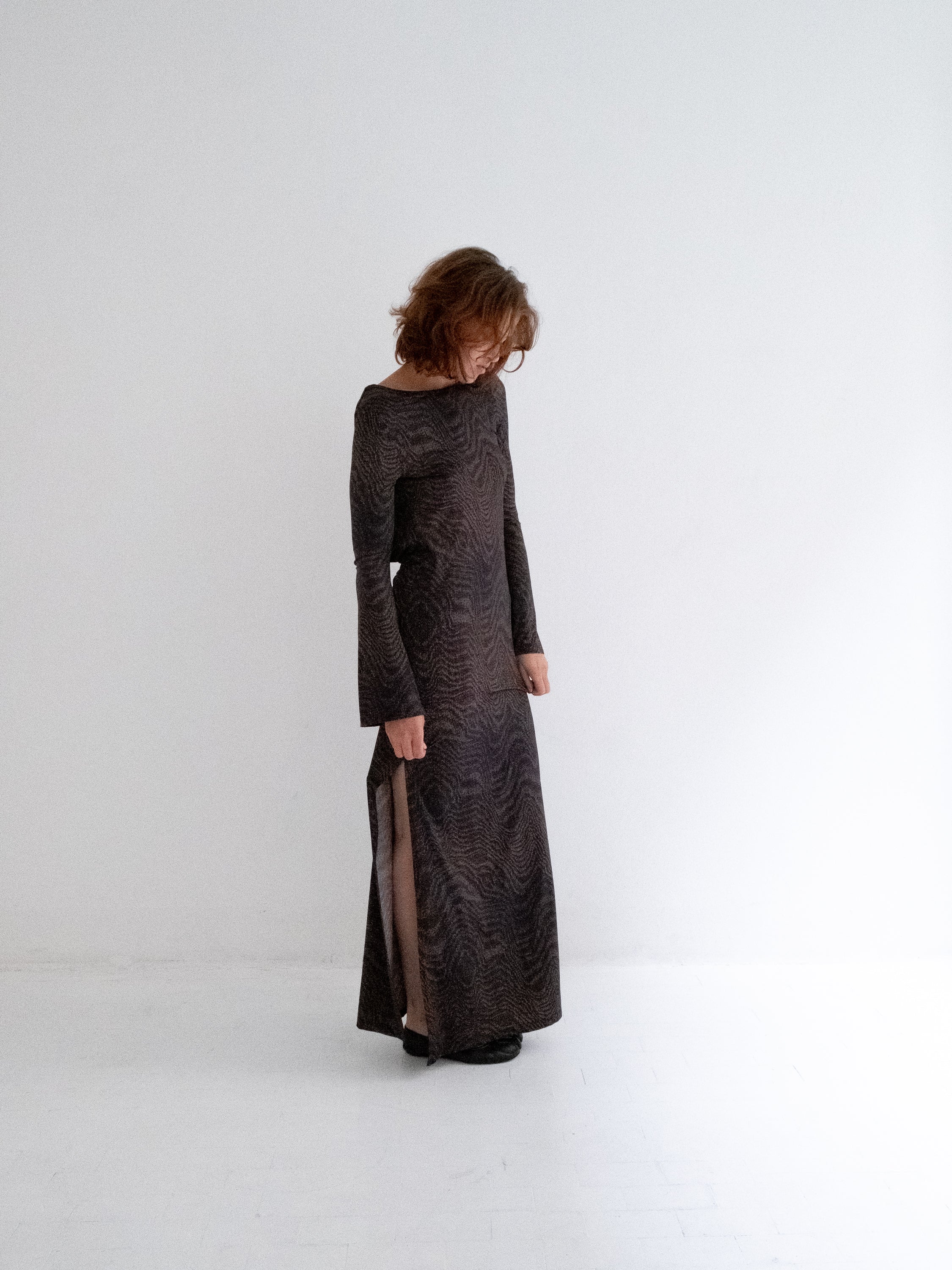 Merida Dress in Black Spotted Jersey