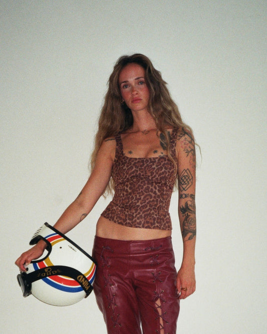 KALYMNOS TOP IN LEOPARD WOOL