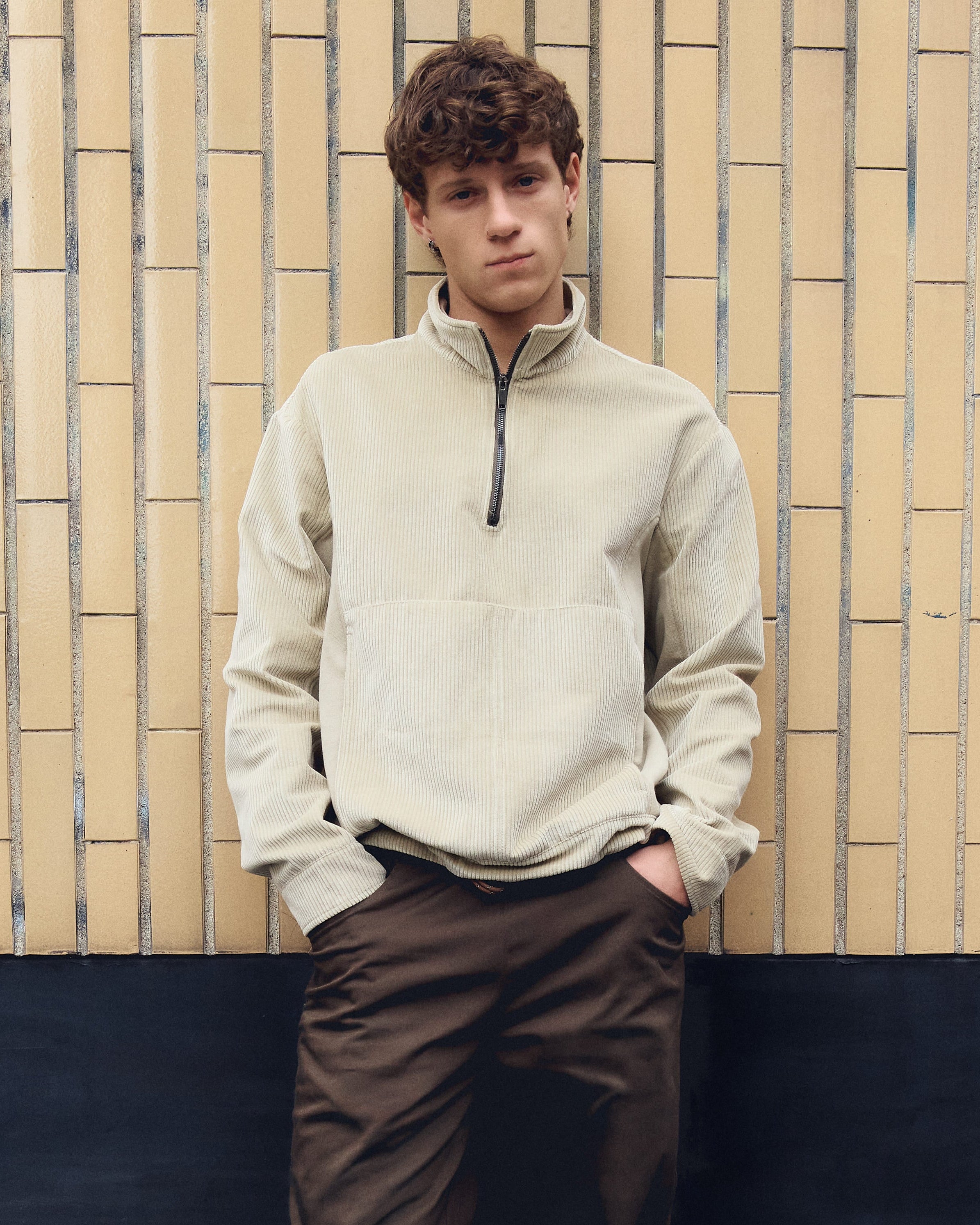 ANNAPURNA PULLOVER IN BEIGE CORDUROY