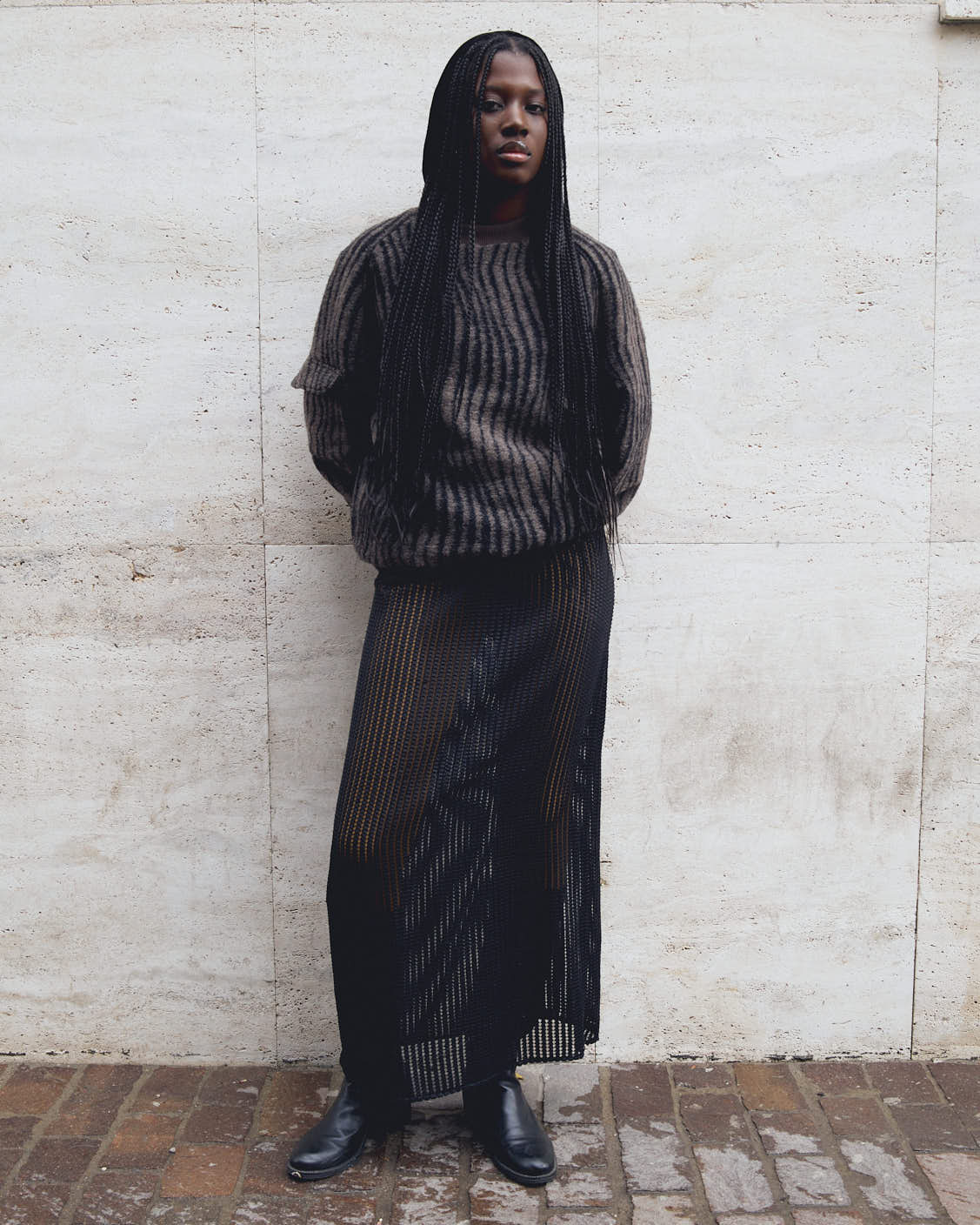 MEMPHIS SKIRT IN BLACK MESH