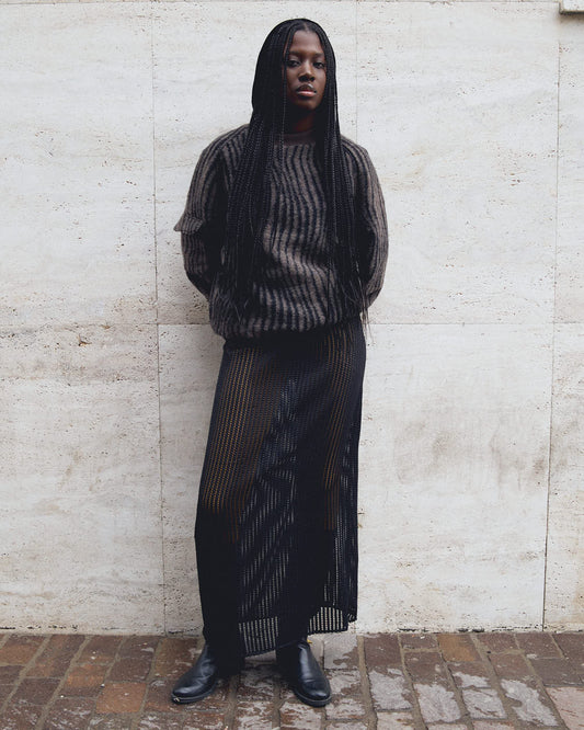 MEMPHIS SKIRT IN BLACK MESH