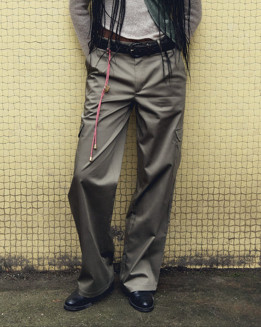 MICHIGAN TROUSERS IN SAGE GREEN COTTON