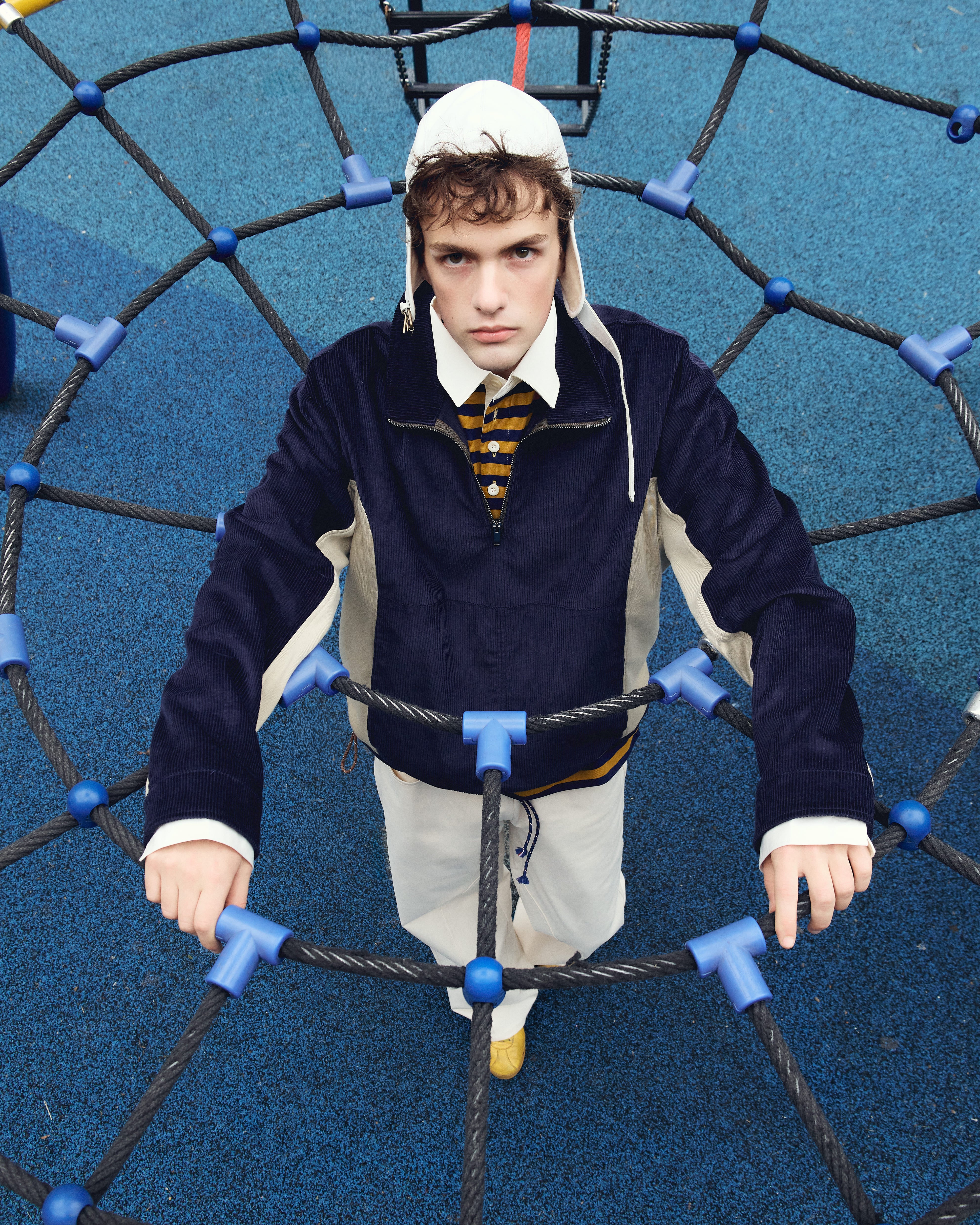 ANNAPURNA PULLOVER IN BLUE CORDUROY